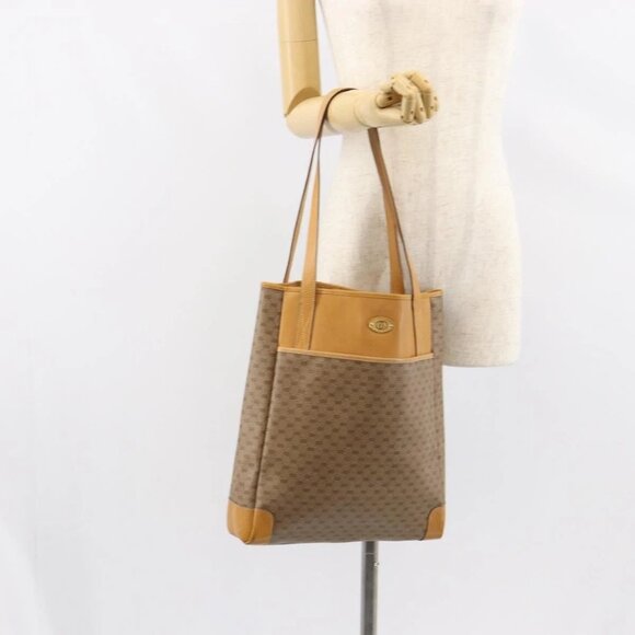GUCCI Micro GG Supreme Tote Bag PVC Beige Gold